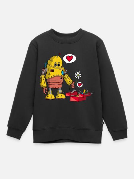 Robot amoureux - Sweat Premium enfant bio - noir