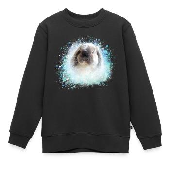 schlappohr,kaninchen, graffiti, pink,hase - Kinder Premium Organic Sweatshirt - Schwarz - Vorne - AI Model Kid Female (0cm)