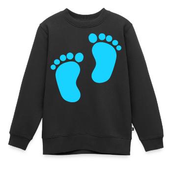 Pieds de bébé Garçon bleu - Sweat Premium enfant bio - noir - Devant - AI Model Kid Female (0cm)