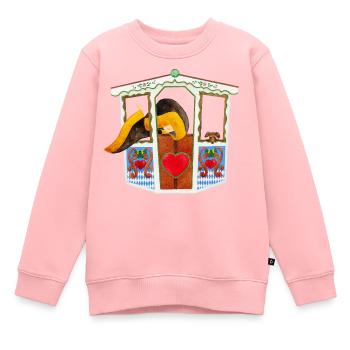 Münchner Kindl et teckel dans la grande roue - Sweat Premium enfant bio - rose - Devant - AI Model Kid Female (0cm)