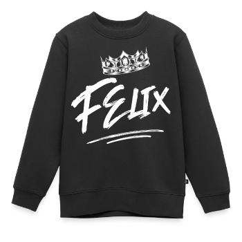 Felix - Kinder Premium Organic Sweatshirt - Schwarz - Vorne - AI Model Kid Female (0cm)