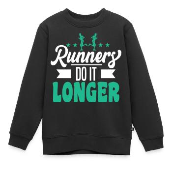 Motif marathon pour coureurs et joggeurs - Sweat Premium enfant bio - noir - Devant - AI Model Kid Female (0cm)