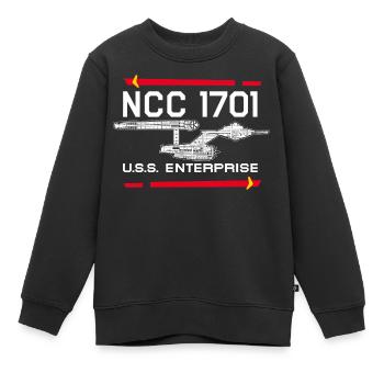 Star Trek The Original Series NCC-1701 - Sweat Premium enfant bio - noir - Devant - AI Model Kid Female (0cm)