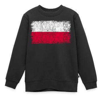 Drapeau polonais Pologne Drapeau polonais - Sweat Premium enfant bio - noir - Devant - AI Model Kid Female (0cm)