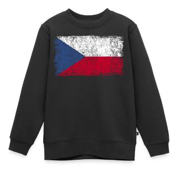 Drapeau tchèque République tchèque - Sweat Premium enfant bio - noir - Devant - AI Model Kid Female (0cm)