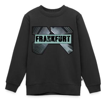 frankfurt,skyline,häuser,hochhäuser,ffm - Kinder Premium Organic Sweatshirt - Schwarz - Vorne - AI Model Kid Female (0cm)