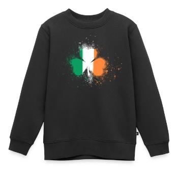 Irlande,Irlande,Trèfle,Graffiti,Peinture - Sweat Premium enfant bio - noir - Devant - AI Model Kid Female (0cm)