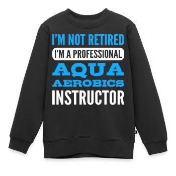 Aqua -Aérobic -Moniteur Nageur Cadeau - Sweat Premium enfant bio - noir - Devant - AI Model Kid Female (0cm)