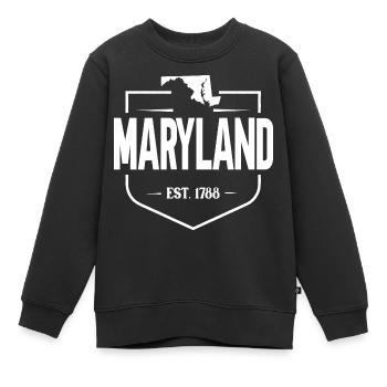 Maryland - Sweat Premium enfant bio - noir - Devant - AI Model Kid Female (0cm)