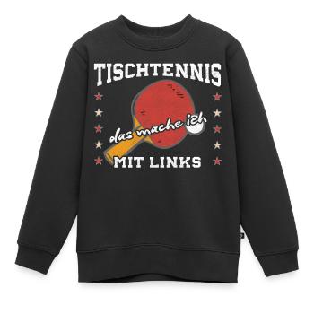 Tischtennis mit links - Tischtennisspieler - Kinder Premium Organic Sweatshirt - Schwarz - Vorne - AI Model Kid Female (0cm)