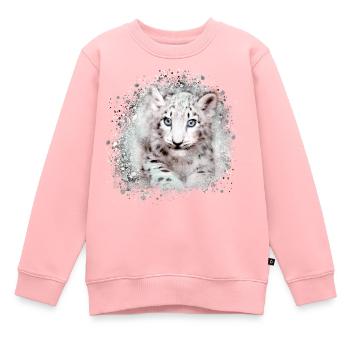 tigerbaby, tigre, bleu, graffiti, peinture - Sweat Premium enfant bio - rose - Devant - AI Model Kid Female (0cm)