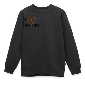 I love my cats - Kinder Premium Organic Sweatshirt - Schwarz - Vorne - AI Model Kid Female (0cm)