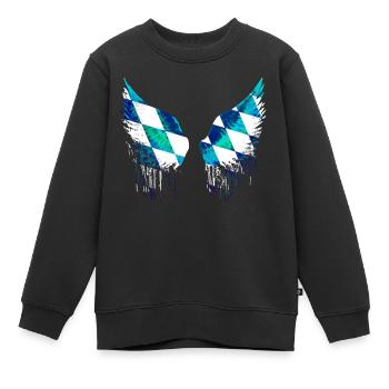 ailes d’ange,ailes,ailes d’ange,ange bavarois - Sweat Premium enfant bio - noir - Devant - AI Model Kid Female (0cm)
