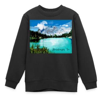 Obernberger See,landschaft,see,Tirol - Kinder Premium Organic Sweatshirt - Schwarz - Vorne - AI Model Kid Female (0cm)