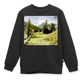 Das Obernbergtal,landschaft,berge,kirche,tirol - Kinder Premium Organic Sweatshirt - Schwarz - Vorne - AI Model Kid Female (0cm)