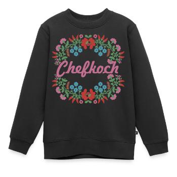 ungarische blumen,chefkoch,blumen,floral,blumen - Kinder Premium Organic Sweatshirt - Schwarz - Vorne - AI Model Kid Female (0cm)