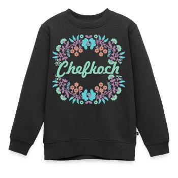 ungarische blumen,chefkoch,blumen,floral,blumen - Kinder Premium Organic Sweatshirt - Schwarz - Vorne - AI Model Kid Female (0cm)