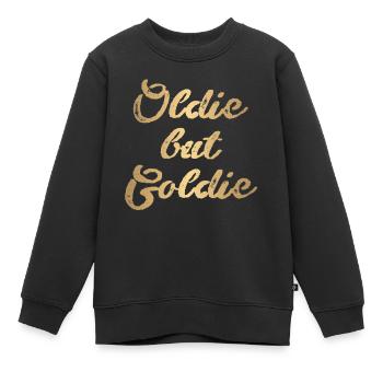oldie but goldie,gold,oldie,oldtimer - Kinder Premium Organic Sweatshirt - Schwarz - Vorne - AI Model Kid Female (0cm)