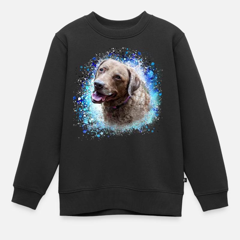 Chesapeake Bay Retriever,Retriver,Chien,Peinture - Sweat Premium enfant bio - noir