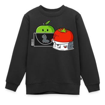 Tomatoes cure apple - Kids Premium Organic Sweatshirt - black - Front - AI Model Kid Female (0cm)