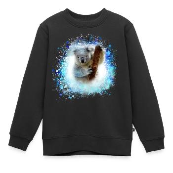koala ,blau,graffiti,malerei,koalabär, brush - Kinder Premium Organic Sweatshirt - Schwarz - Vorne - AI Model Kid Female (0cm)