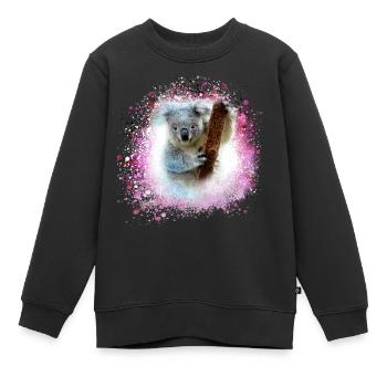koala ,pink,graffiti,malerei,koalabär, brush - Kinder Premium Organic Sweatshirt - Schwarz - Vorne - AI Model Kid Female (0cm)