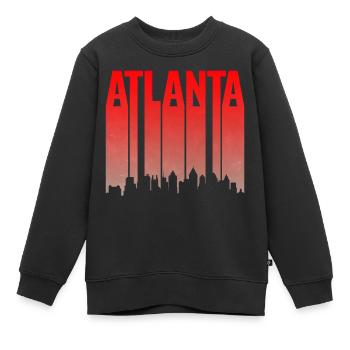 Atlanta Skyline Gradient - Kids Premium Organic Sweatshirt - black - Front - AI Model Kid Female (0cm)