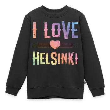 I Love Helsinki - Kinder Premium Organic Sweatshirt - Schwarz - Vorne - AI Model Kid Female (0cm)