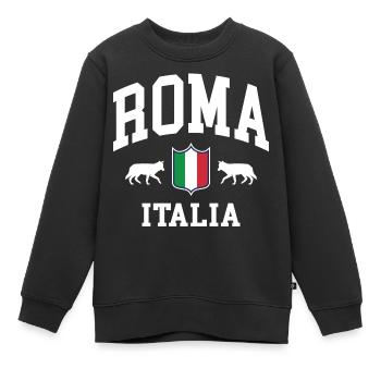 Rom - Kinder Premium Organic Sweatshirt - Schwarz - Vorne - AI Model Kid Female (0cm)