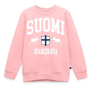 Finlande - Sweat Premium enfant bio - rose - Devant - AI Model Kid Female (0cm)
