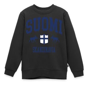 Finlande - Sweat Premium enfant bio - noir - Devant - AI Model Kid Female (0cm)