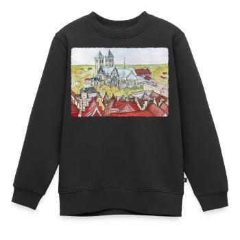 Münster vue d’en haut - Sweat Premium enfant bio - noir - Devant - AI Model Kid Female (0cm)