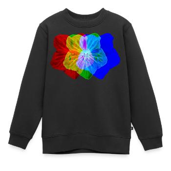FLOWER POWER - Kinder Premium Organic Sweatshirt - Schwarz - Vorne - AI Model Kid Female (0cm)