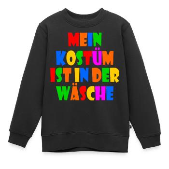 mein kostüm ist in der wäsche - Kinder Premium Organic Sweatshirt - Schwarz - Vorne - AI Model Kid Female (0cm)