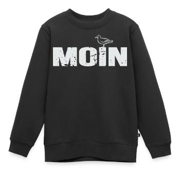 Moin Norddeutschland Plattdeutsch Geschenkidee - Kinder Premium Organic Sweatshirt - Schwarz - Vorne - AI Model Kid Female (0cm)