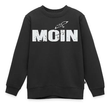 Moin Norddeutschland Plattdeutsch Geschenkidee - Kinder Premium Organic Sweatshirt - Schwarz - Vorne - AI Model Kid Female (0cm)