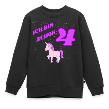 ICH BIN SCHON 4 Geburtstag - Kinder Premium Organic Sweatshirt - Schwarz - Vorne - AI Model Kid Female (0cm)