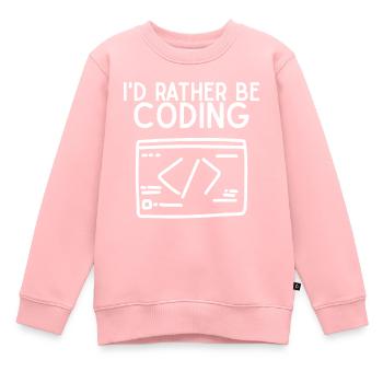 id eher kodieren - Kinder Premium Organic Sweatshirt - Rosa - Vorne - AI Model Kid Female (0cm)