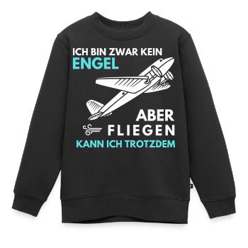 Fliegen kann ich trotzdem - Kinder Premium Organic Sweatshirt - Schwarz - Vorne - AI Model Kid Female (0cm)