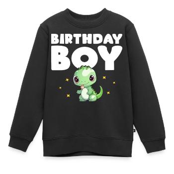 Birthday Boy Dinosaur Party Child - Kids Premium Organic Sweatshirt - black - Front - AI Model Kid Female (0cm)