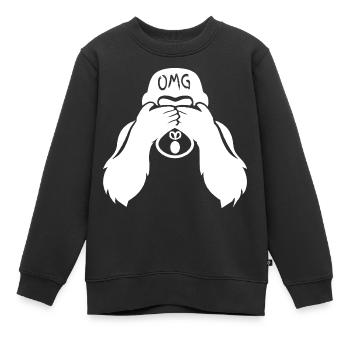 Witziger Gorilla OMG Affe - Kinder Premium Organic Sweatshirt - Schwarz - Vorne - AI Model Kid Female (0cm)