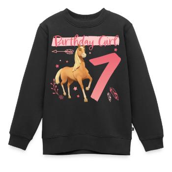 Spirit Birthday Girl 7 Geburtstag Outfit Geschenk - Kinder Premium Organic Sweatshirt - Schwarz - Vorne - AI Model Kid Female (0cm)
