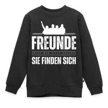 Beste Freunde FREUND Kumpel Kumpels - Kinder Premium Organic Sweatshirt - Schwarz - Vorne - AI Model Kid Female (0cm)