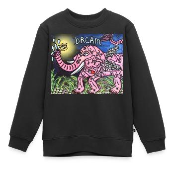 L'Éléphant Rose - Sweat Premium enfant bio - noir - Devant - AI Model Kid Female (0cm)