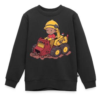 Cute Digger - Kids Premium Organic Sweatshirt - black - Front - AI Model Kid Female (0cm)
