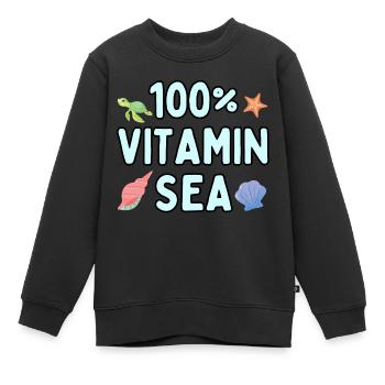 100 Prozent Vitamin Meer - Kinder Premium Organic Sweatshirt - Schwarz - Vorne - AI Model Kid Female (0cm)