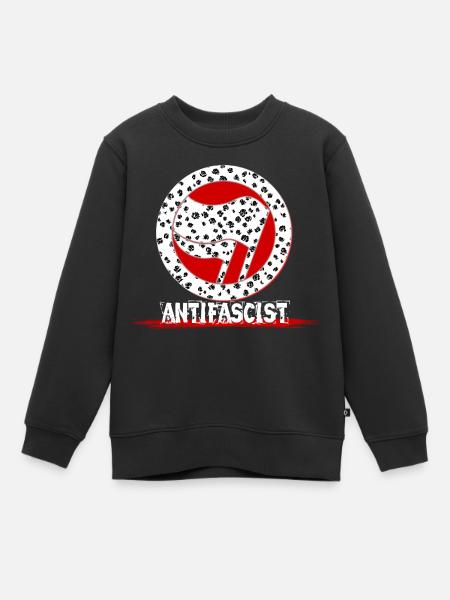 Antifaschistische Blumen Antifa Alerta - Kinder Premium Organic Sweatshirt - Schwarz
