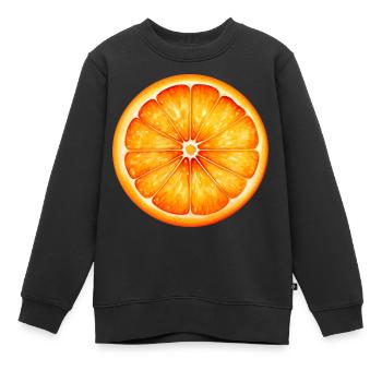 Orange für einen Orange Liebhaber - Kinder Premium Organic Sweatshirt - Schwarz - Vorne - AI Model Kid Female (0cm)