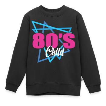 80er Jahre Kind - Kinder Premium Organic Sweatshirt - Schwarz - Vorne - AI Model Kid Female (0cm)