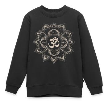 Résonance cosmique : le Om sacré - Sweat Premium enfant bio - noir - Devant - AI Model Kid Female (0cm)